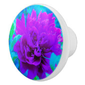 Moody Lila Peony mit Beautiful Weigela Foliage Keramikknauf (Rechts)