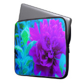 Moody Lila Peony mit Beautiful Weigela Foliage Laptopschutzhülle (Vorderseite Links)