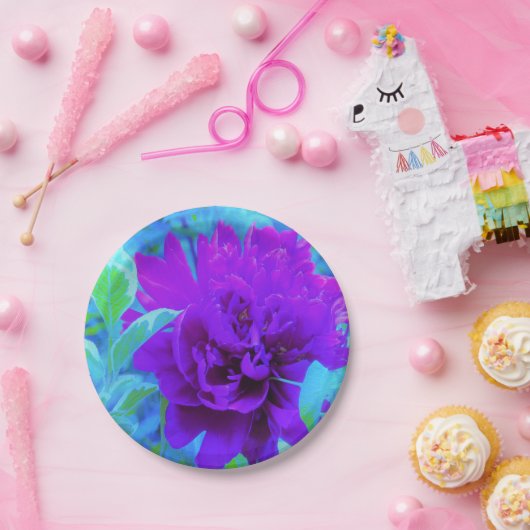 Moody Lila Peony mit Beautiful Weigela Foliage Pappteller (Party)