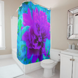 Moody Lila Peony mit schönem Foliage Duschvorhang