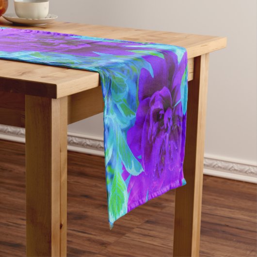 Moody Lila Peony mit schönem Foliage Kurzer Tischläufer (Beispiel)