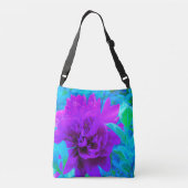 Moody Lila Peony mit schönem Foliage Tragetaschen Mit Langen Trägern (Rückseite)