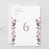 Moody Lila Rose Hochzeit Tischnummer-Zeichen Einladung (Vorderseite)