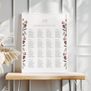 Moody Lila Rose Hochzeitsdiagramm Poster