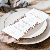Moody Lila Rose Wedding Dinner Menu Card Menükarte