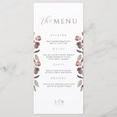 Moody Lila Rose Wedding Dinner Menu Card Menükarte (Vorderseite)
