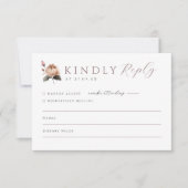 Moody Lila Rose Wedding Invite UAWG Reply Card RSVP Karte (Vorderseite)