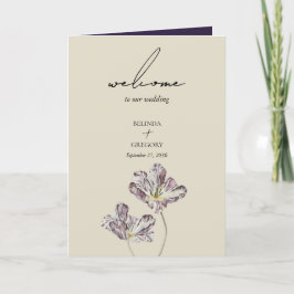 Moody Lila Tulips Wedding Order of Service Programm