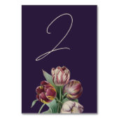 Moody Lila Tulips Wedding Tischnummer (Rückseite)