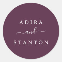 Moody Lila Wedding Umschlag Aufklebers