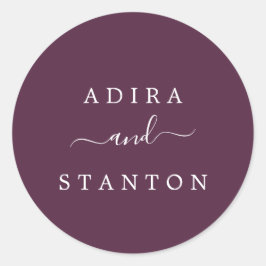 Moody Lila Wedding Umschlag Aufklebers Runder Aufkleber