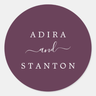 Moody Lila Wedding Umschlag Aufklebers Runder Aufkleber