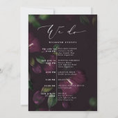 Moody Lila Wedelprogramm Willkommenskarte Einladung (Rückseite)