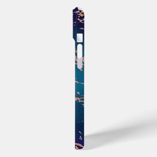 Moody Luxe Marble | Tief Lila und Aquamarine Rose Case-Mate iPhone Hülle (Rückseite / Links)