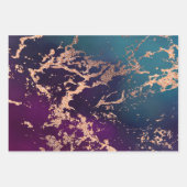 Moody Luxe Marble | Tief Lila und Aquamarine Rose Geschenkpapier Set (Vorderseite 2)