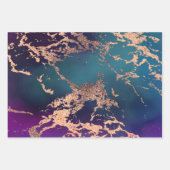 Moody Luxe Marble | Tief Lila und Aquamarine Rose Geschenkpapier Set (Vorderseite)