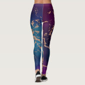 Moody Luxe Marble | Tief Lila und Aquamarine Rose Leggings (Rückseite)