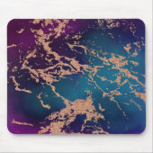 Moody Marble | Deep Luxe Lila Aquamarine Rose Gold Mousepad (Vorne)