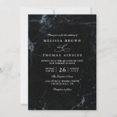Moody Marble Minimalist Elegant QR Code Wedding Einladung (Vorderseite)