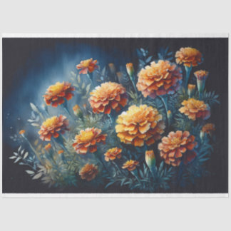 Moody Marigolds Watercolor-Blume Decoupage Seidenpapier