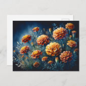 Moody Marigolds Watercolor Orange Blume Postkarte (Vorne/Hinten)