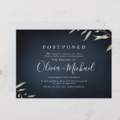 Moody Marine Minimal Grün Hochzeit Verschiebung Einladung (Vorne/Hinten)