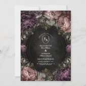 Moody Mauve Peony Gothic Wedding Einladung (Vorderseite)