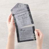 Moody Medieval All in one Wedding RSVP Einladung (Abreißen)