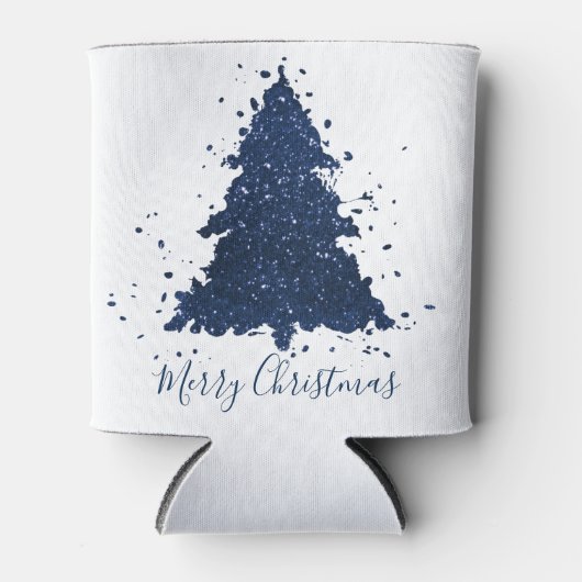 Moody Merry Christmas | Classy Dark Navy Blue Tree Dosenkühler (Vorderseite)
