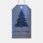 Moody Merry Christmas | Classy Dark Navy Blue Tree Geschenkanhänger (Vorderseite)