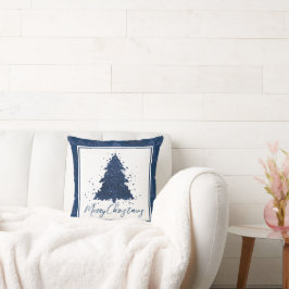 Moody Merry Christmas | Classy Dark Navy Blue Tree Kissen