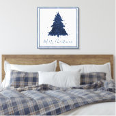 Moody Merry Christmas | Classy Dark Navy Blue Tree Leinwanddruck (Insitu (Schlafzimmer))