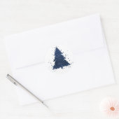 Moody Merry Christmas | Classy Dark Navy Blue Tree Runder Aufkleber (Umschlag)