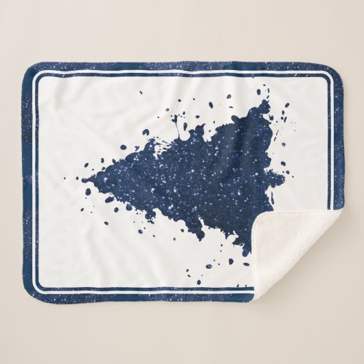 Moody Merry Christmas | Classy Dark Navy Blue Tree Sherpadecke (Vorderseite (Horizontal))