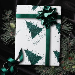 Moody Merry Christmas | Dark Midnight Aquamarin Tr Geschenkpapier