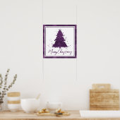 Moody Merry Christmas | Dark Plum Purple Tree Poster (Küche)