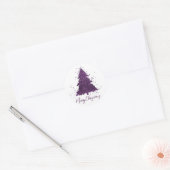 Moody Merry Christmas | Deep Plum Lila Custom Runder Aufkleber (Umschlag)
