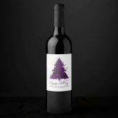 Moody Merry Christmas | Deep Plum Lila Custom Weinetikett