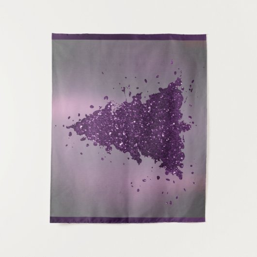 Moody Merry Christmas | Lila Baum "Deep Pum" Wandteppich (Vorderseite)