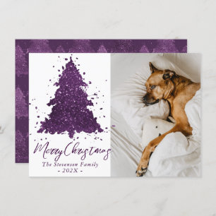 Moody Merry Christmas   Lila Foto Deep Plum Feiertagskarte