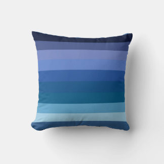 Moody Midnight Ocean Blue Gradient Stripe Pattern Kissen