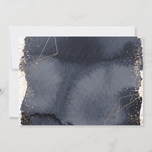 Moody Midnight Wedding Reception Einladung (Rückseite)