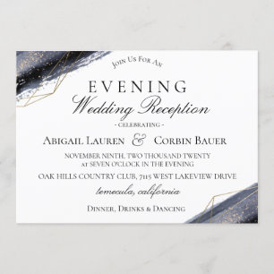 Moody Midnight Wedding Reception Einladung