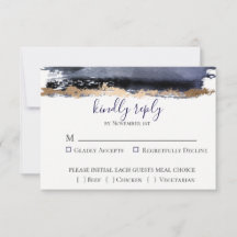 Moody Midnight Wedding RSVP Card