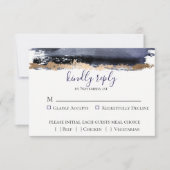 Moody Midnight Wedding RSVP Card Karte (Vorderseite)