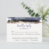 Moody Midnight Wedding RSVP Card Karte (Stehend Vorderseite)