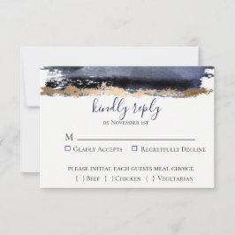 Moody Midnight Wedding RSVP Card Karte