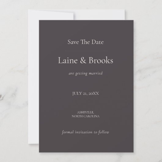 Moody Minimal Save the Date (Vorderseite)