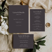 Moody Minimal Wedding Details Card Begleitkarte