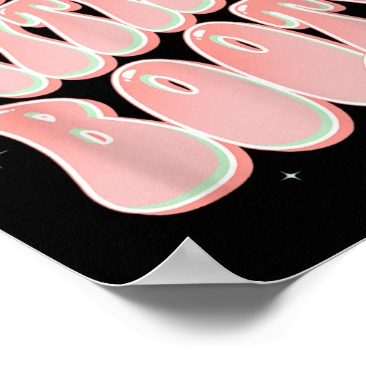 Moody mit einem Hintern Funny Peach Groovy Redewen Poster (Ecke)